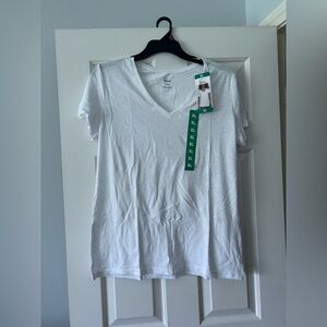 White V-Neck Women's Top